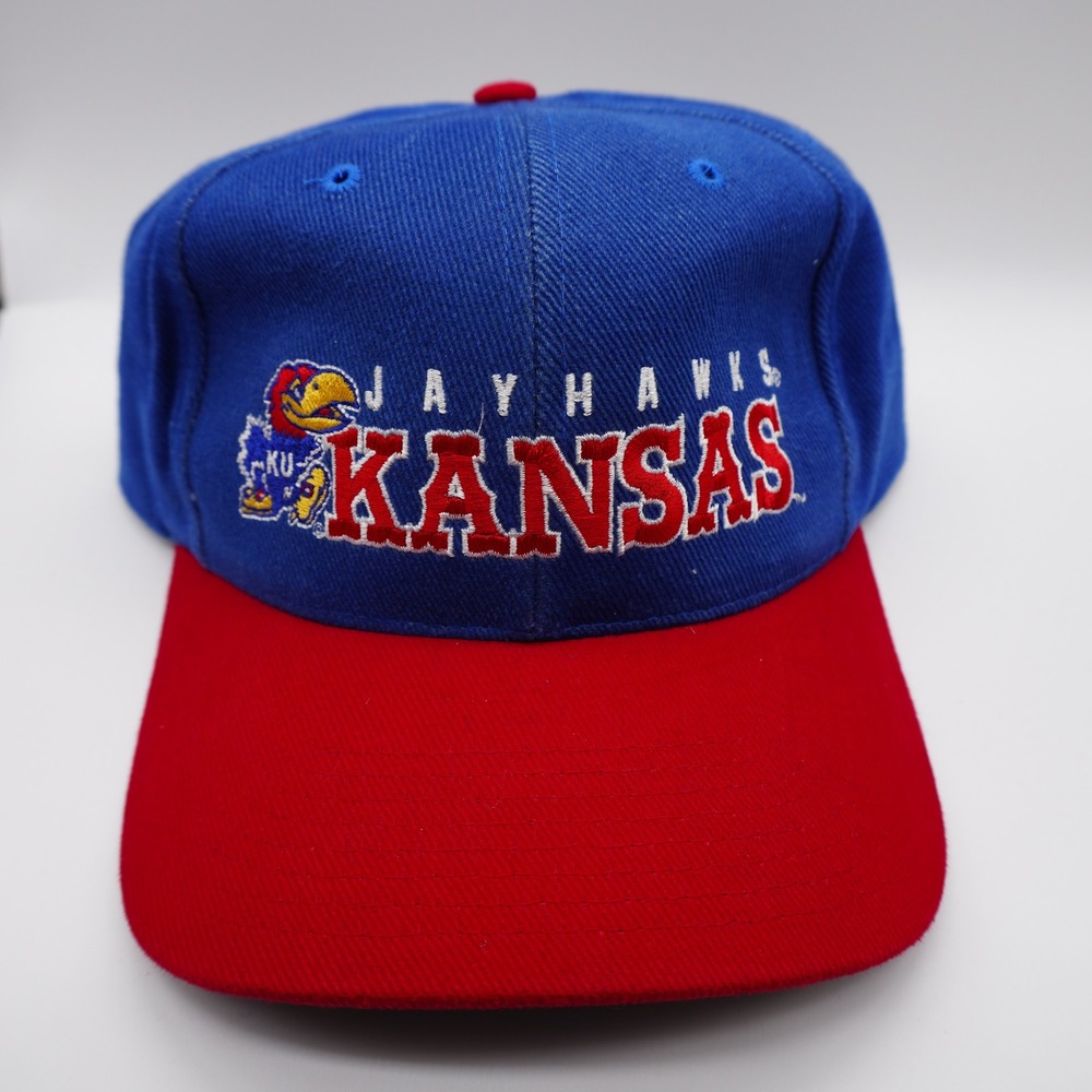 Twins Enterprise Kansas Jayhawks Hat Mens OSFA Blue Red Vintage Style Cap